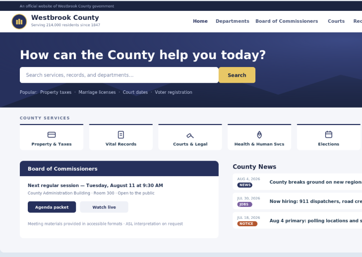 Image of website page