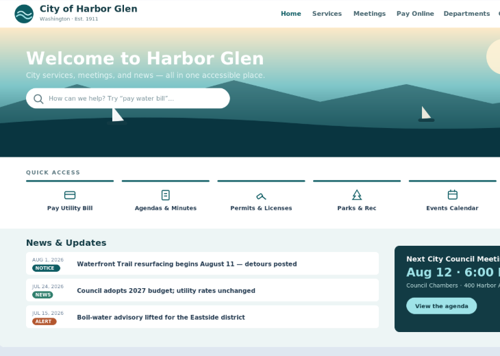 Image of website page